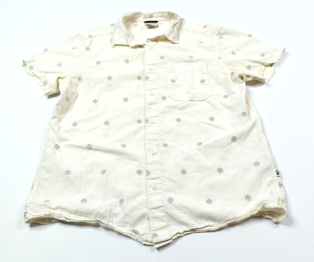 The North Face Baytrail Jacquard Shirt Mens Large Ivory Short Sleeve Button-Up